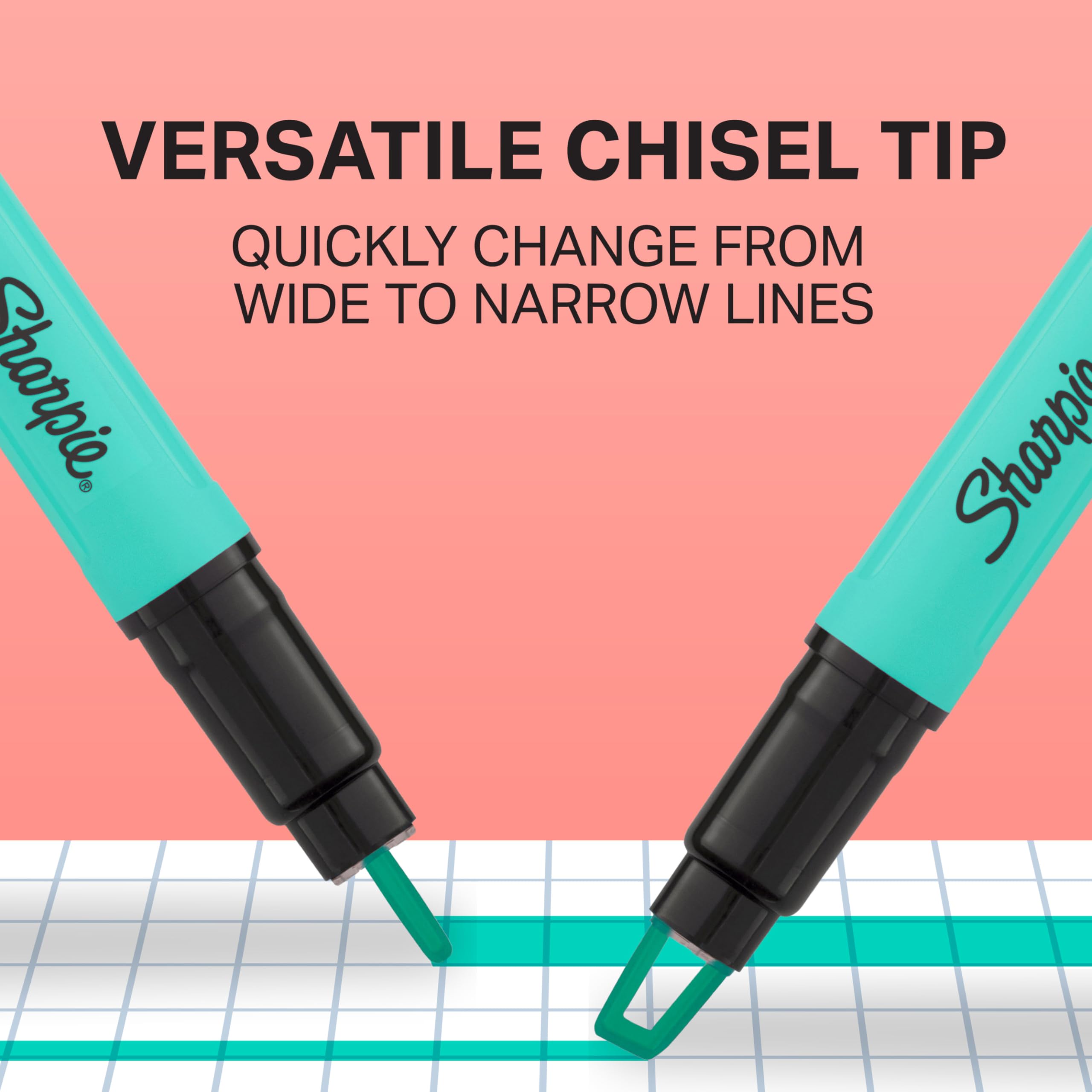 Amazon.co.jp: Sharpie クリアビュー蛍光ペン シースルーチゼルチップ